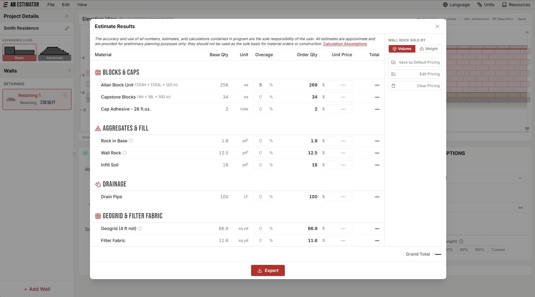 Add project pricing and overages