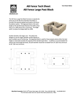 AB Fence Large Post Block