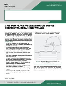 CMHA's FAQ on Vegetation on top of SRW's