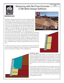 Using No Fines Concrete in AB Walls Design Software