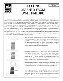 Lessons Learned from Wall Failure