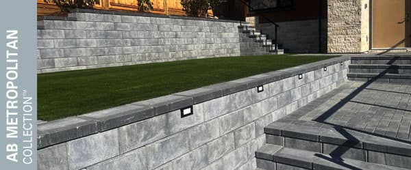 With minimalistic aesthetics and smooth clean lines, the AB Metropolitan line of blocks main focus is on functionality. This mid-century modern style will offer the same dependable Allan Block system in this brand new look. This style offers a solution for a variety of wall applications, ranging from small residential to large-scale commercial projects.